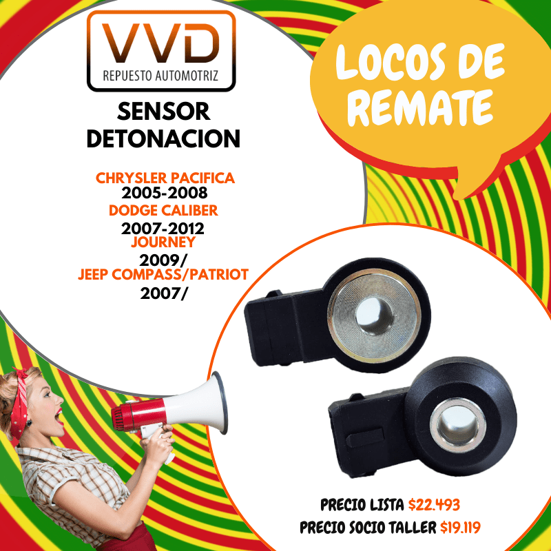 SENSOR DETONACON CHRYSLER PACIFICA 2005/2008 DODGE CALIBER 2007/2012 JOURNEY 2009/2020 JEEP COMPASS - PATRIOT 2007/20171