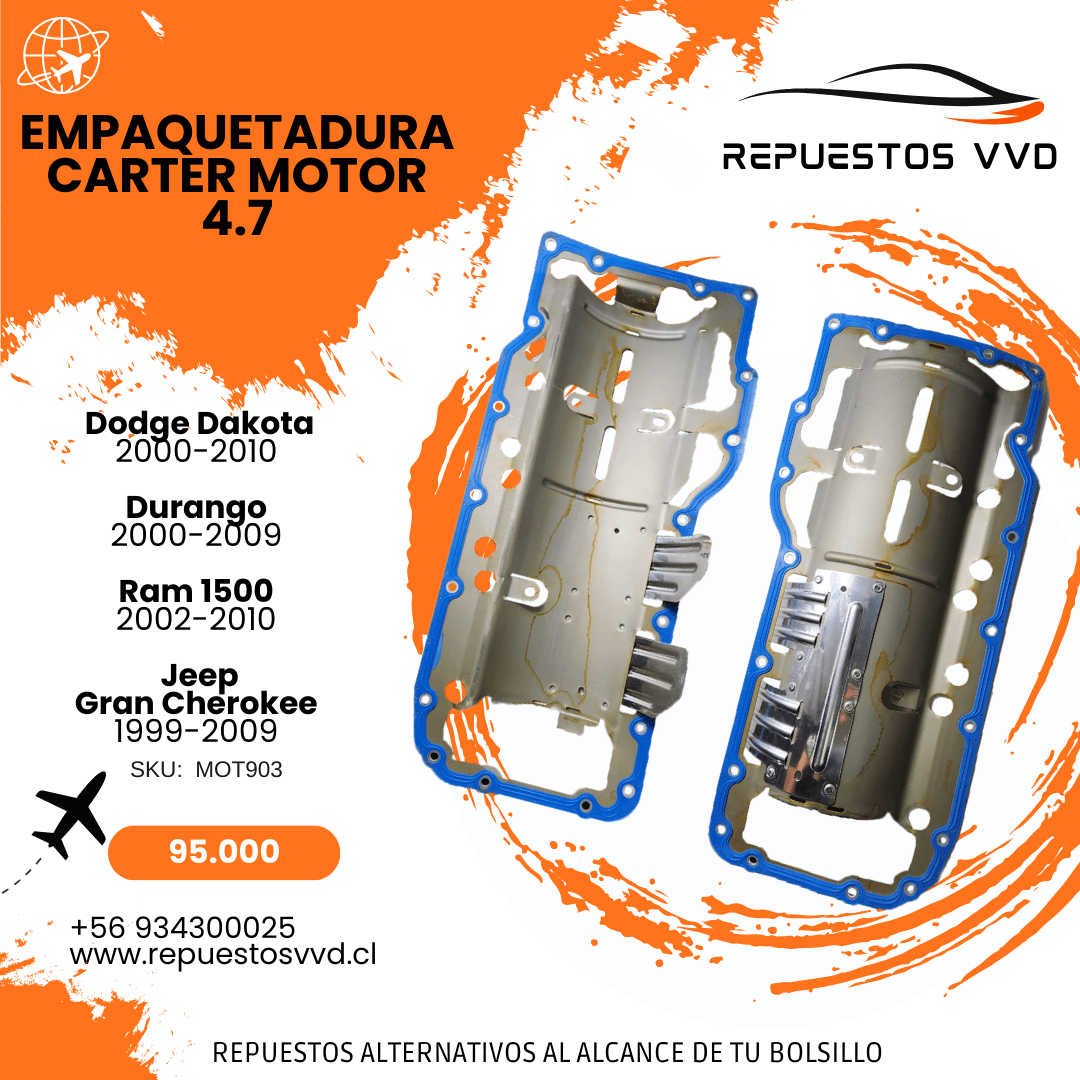 EMPAQUETADURA CARTER 4.7 DODGE DAKOTA 00/10 DURANGO 00/09 RAM 1500 02/10 JEEP GRAND CHEROKEE 99/091