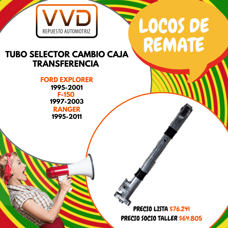 TUBO SELECTOR CAJA TRANSFERENCIA FORD EXPLORER 1995/2001 F-150 1997/2003 RANGER 1995/20111