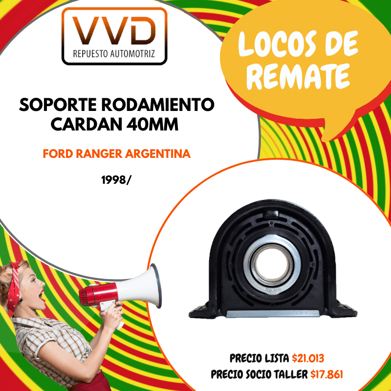 SOPORTE RODAMIENTO CARDAN 40MM FORD RANGER ARGENTINA 1998/20121