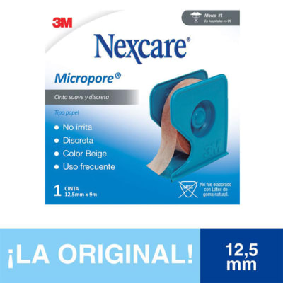CINTA NEXCARE MICROPORE COLOR PIEL 12,5MM x 9,1M