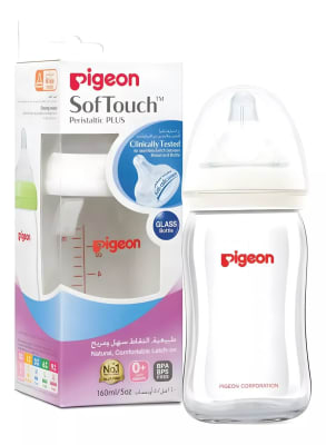 PIGEON MAMADERA VIDRIO BOCA ANCHA SOFT TOUCH 160 ML