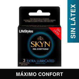 CONDONES LIFESTYLES SKYN EXTRA LUBRICADO 3 UNIDADES