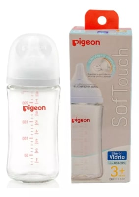 PIGEON MAMADERA VIDRIO BOCA ANCHA SOFT TOUCH 240 ML