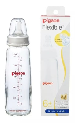PIGEON MAMADERA VIDRIO BOCA ESTANDAR FLEXIBLE 240 ML