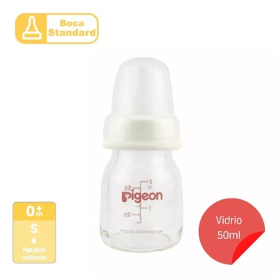 PIGEON MAMADERA VIDRIO BOCA ESTANDAR FLEXIBLE 50 ML1