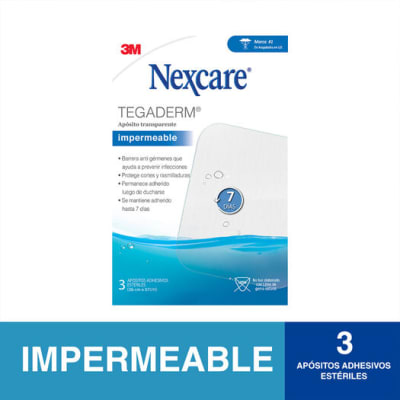 NEXCARE APOSITO TRANSPARENTE TEGADERM 6X7 CM 3 UNIDADES