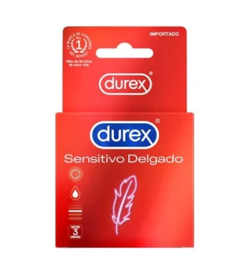 CONDONES DUREX SENTITIVO DELGADO 3 UNIDADES