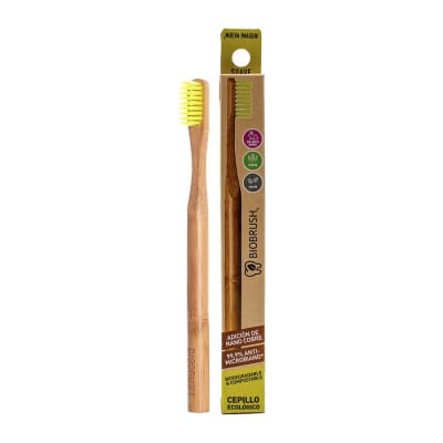 BIOBRUSH CEPILLO DE DIENTES SUAVE ADULTO AMARILLO