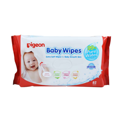 PIGEON TOALLAS HUMEDAS BABY WIPES 99% PURE WATER 82 UNIDADES