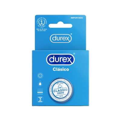 CONDONES DUREX CLASICO 3 UNIDADES