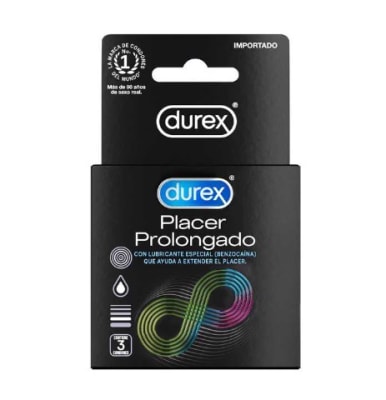CONDONES DUREX PLACER PROLONGADO 3 UNIDADES
