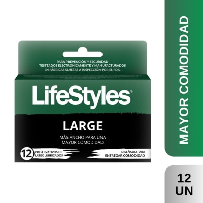 CONDONES LIFESTYLES LARGE 12 UNIDADES