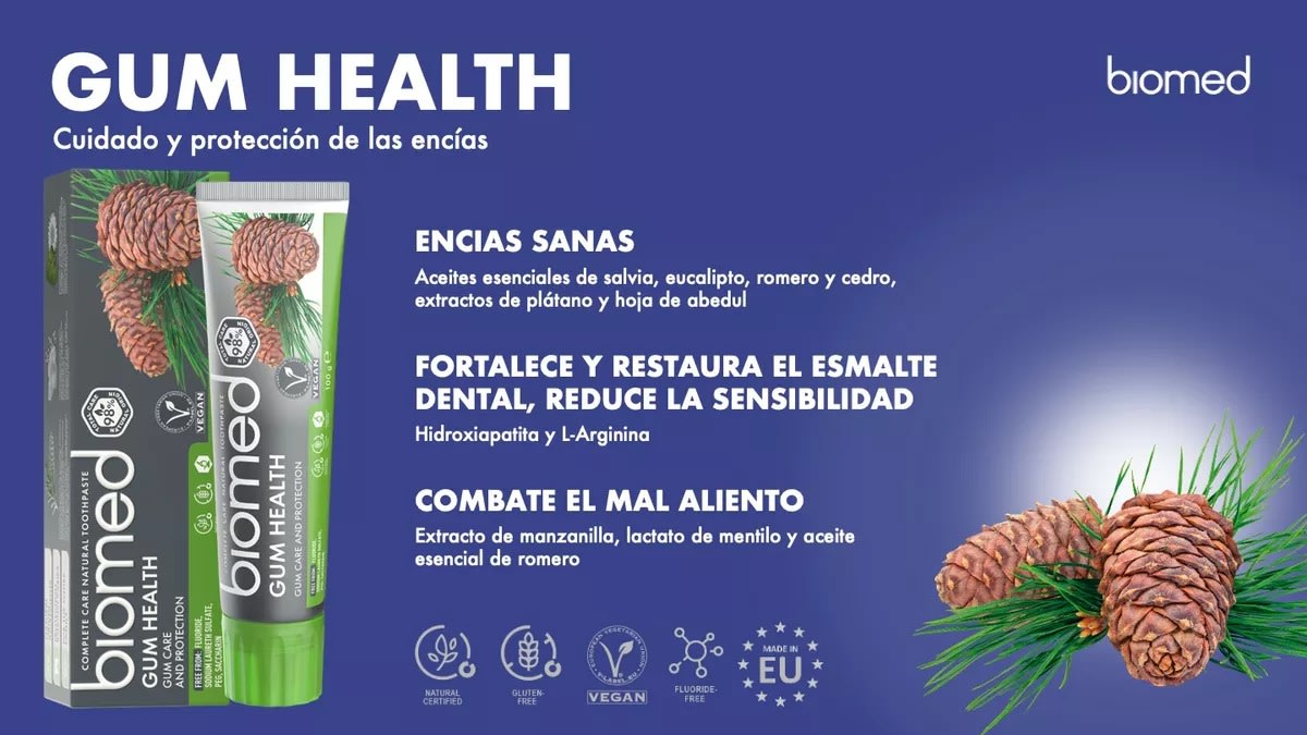 PASTA DENTAL VEGANA SIN FLUOR BIOMED GUM HEALTH 100 G4