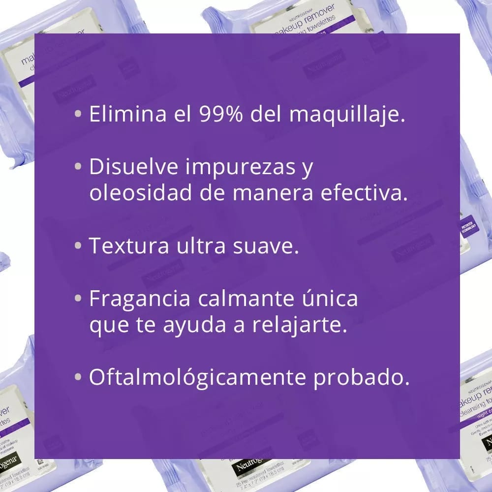 NEUTROGENA TOALLITAS DESMAQUILLANTES NIGHT CALMING 25 UNIDADES3