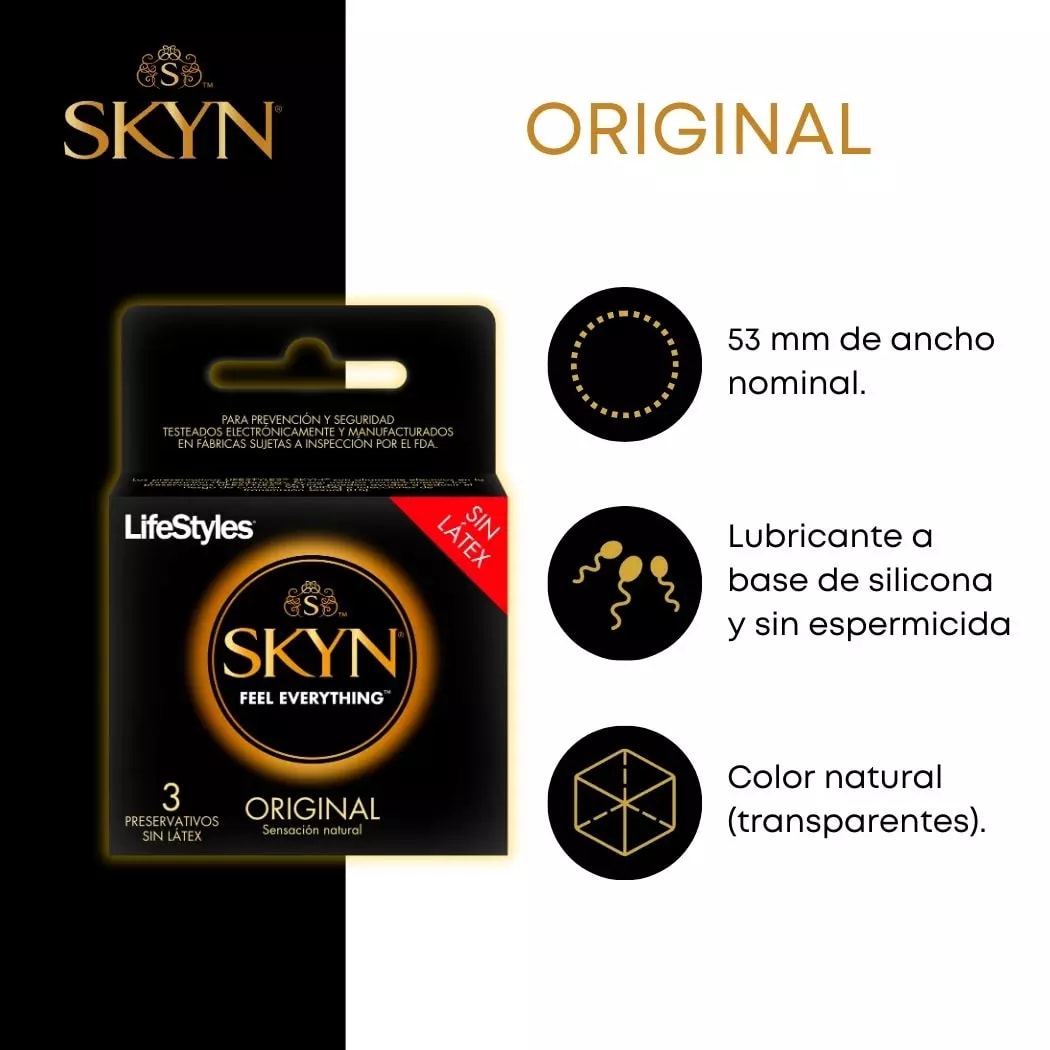 CONDONES LIFESTYLES SKYN ORIGINAL 3 UNIDADES3