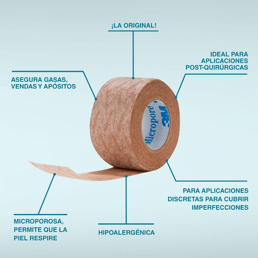 CINTA NEXCARE MICROPORE COLOR PIEL 25MM X 9,1M3