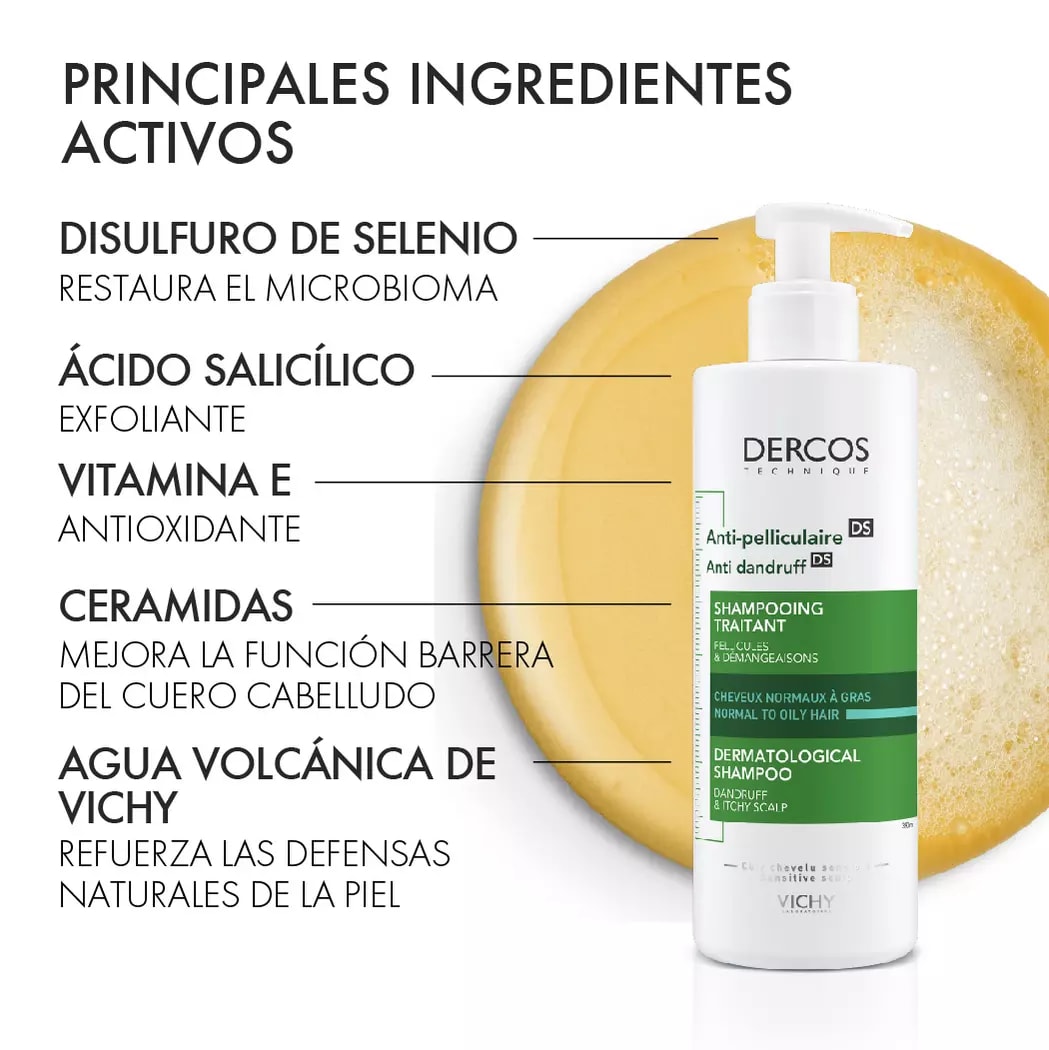 DERCOS CHAMPU ANTICASPA CABELLO GRASO 390ML4