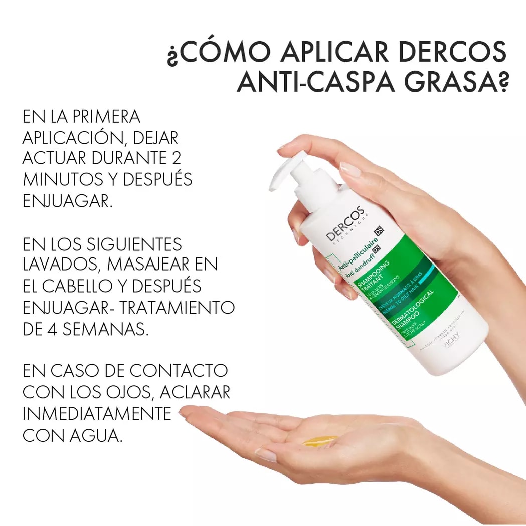 DERCOS CHAMPU ANTICASPA CABELLO GRASO 390ML5