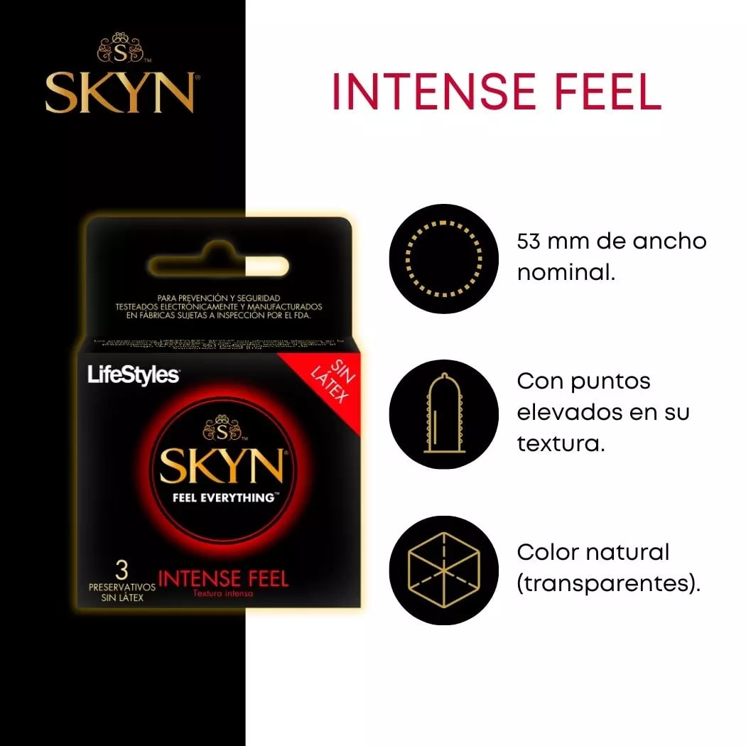 CONDONES LIFESTYLES SKYN INTENSE FEEL 3 UNIDADES3