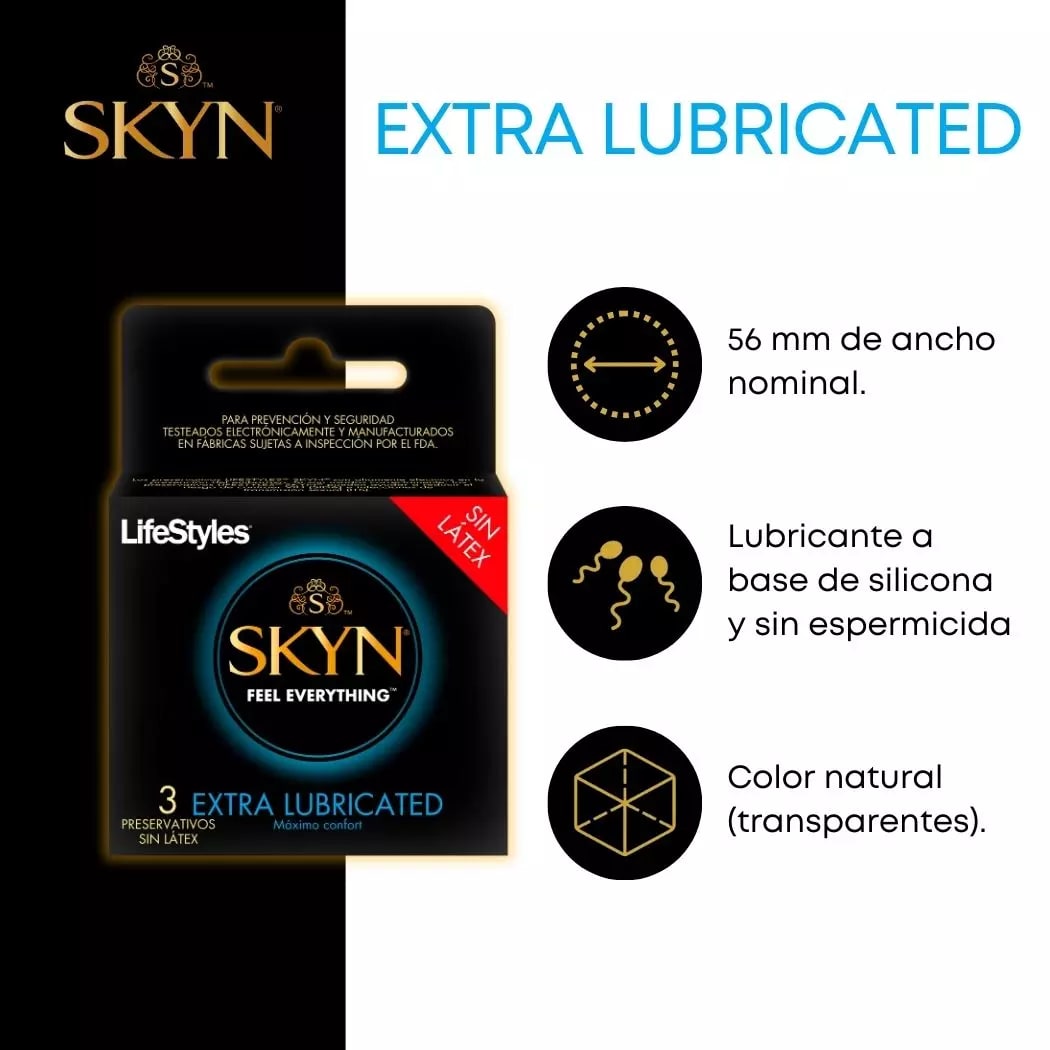 CONDONES LIFESTYLES SKYN EXTRA LUBRICADO 3 UNIDADES2