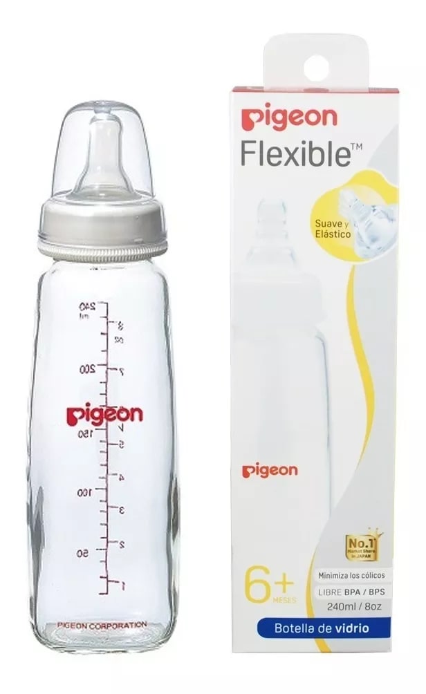 PIGEON MAMADERA VIDRIO BOCA ESTANDAR FLEXIBLE 240 ML 0