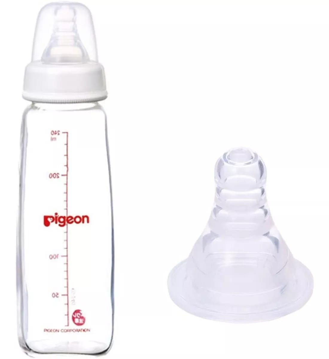 PIGEON MAMADERA VIDRIO BOCA ESTANDAR FLEXIBLE 240 ML2