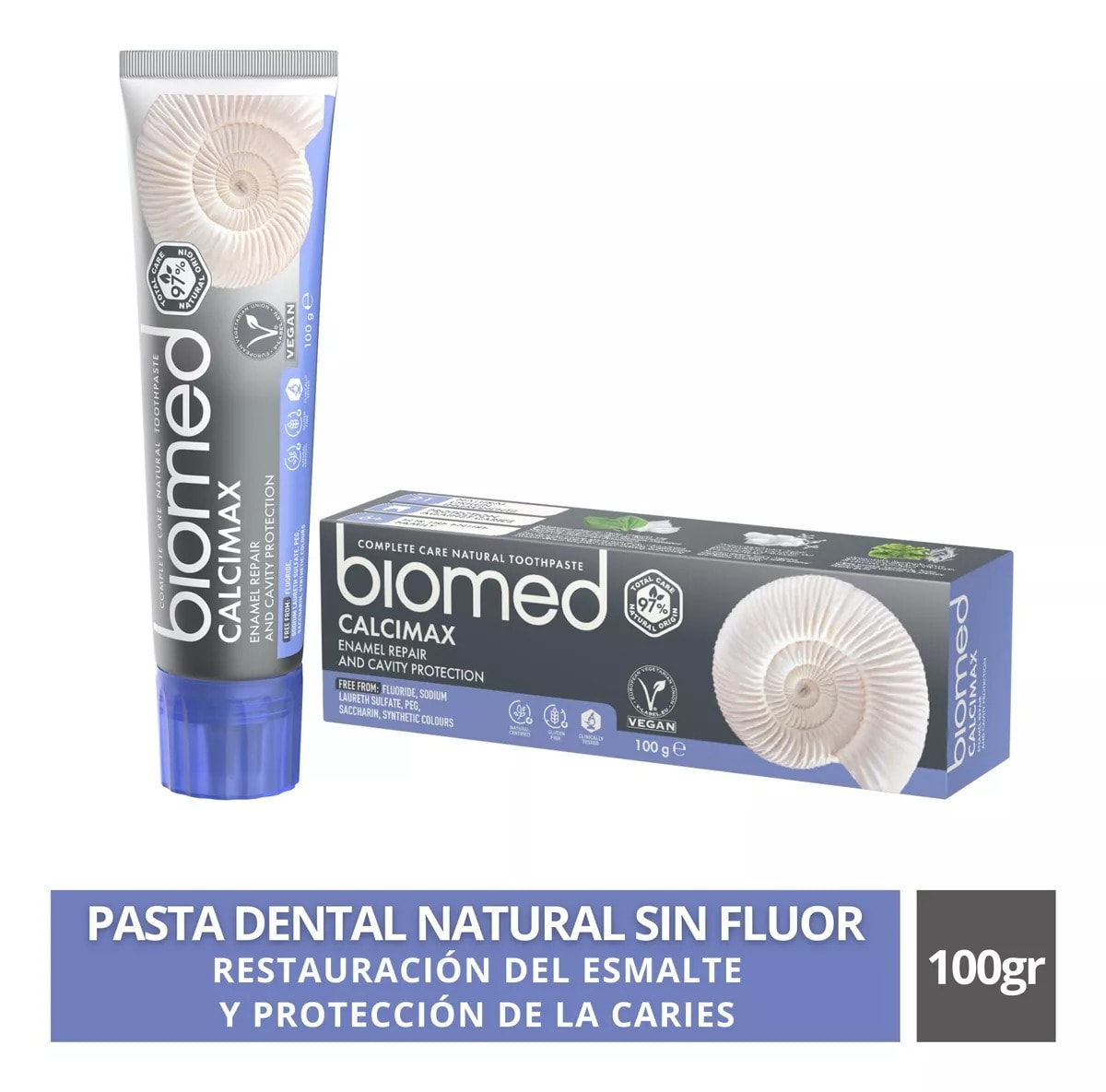 PASTA DENTAL VEGANA SIN FLUOR BIOMED CALCIMAX 100 G 0