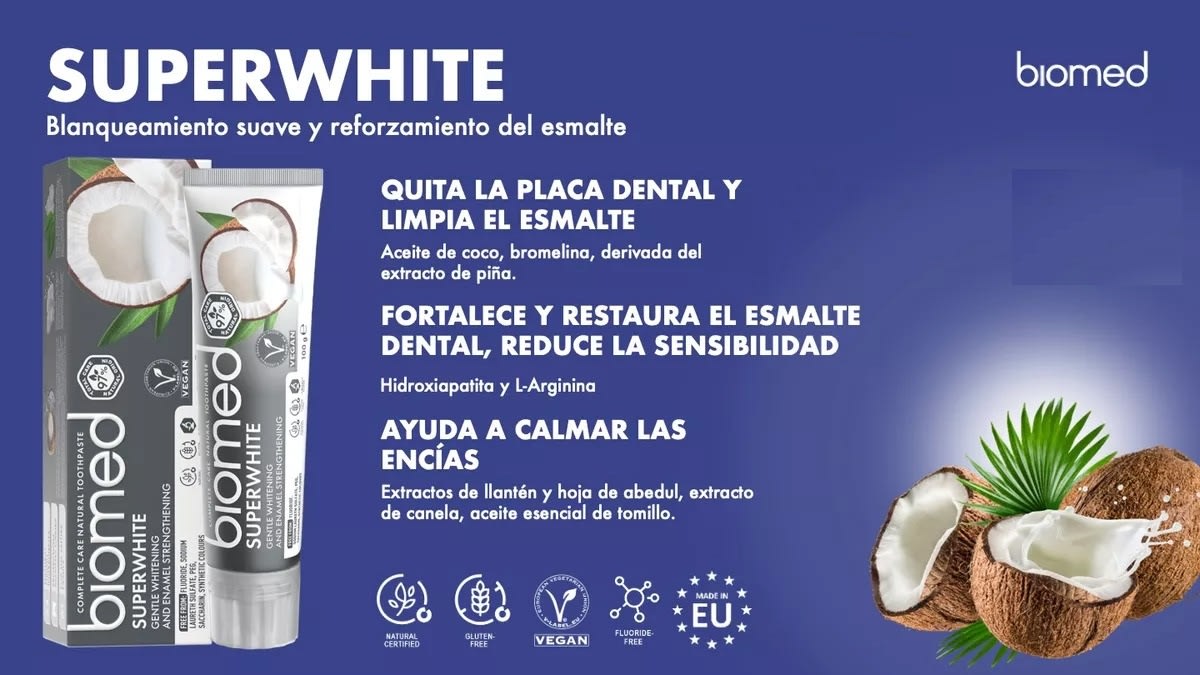 PASTA DENTAL VEGANA SIN FLUOR SUPERWHITE 100 G4