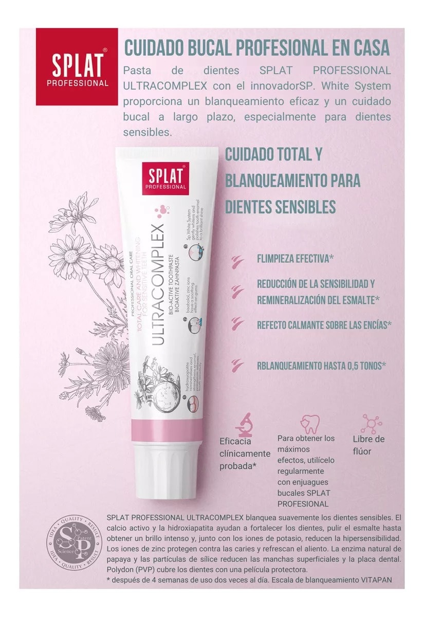 PASTA DENTAL SIN FLUOR SPLAT ULTRACOMPLEX 100 G2