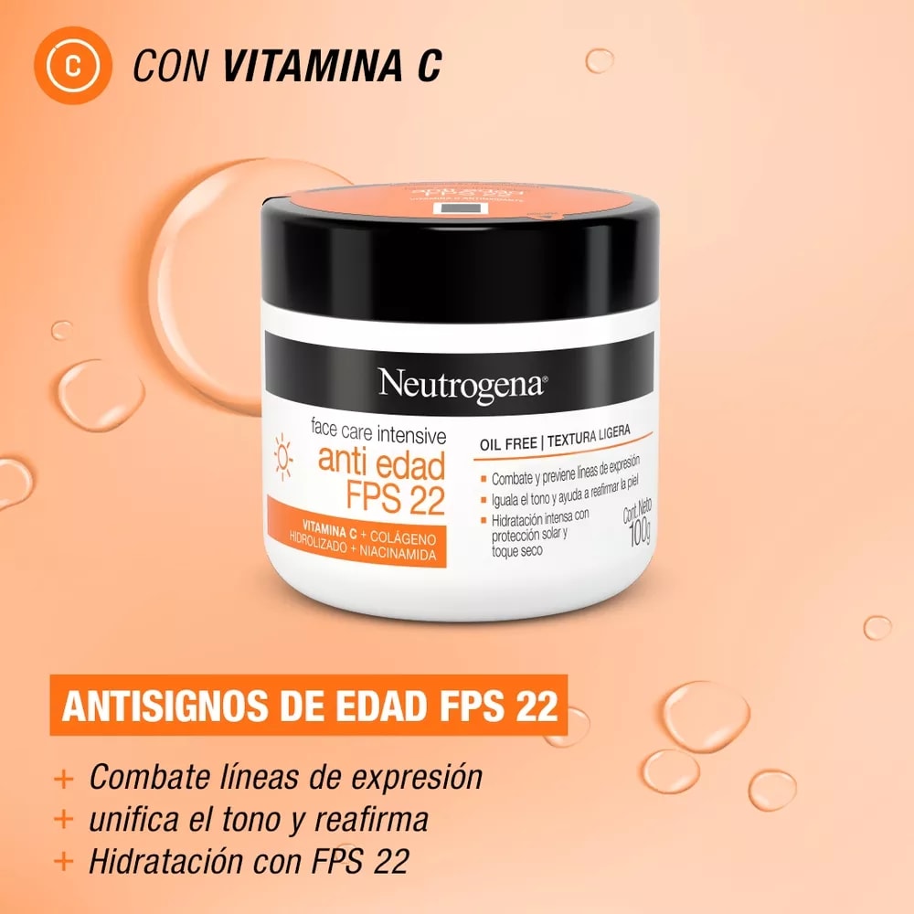 NEUTROGENA FACE CARE INTENSIVE ANTIEDAD FPS 22 100G3