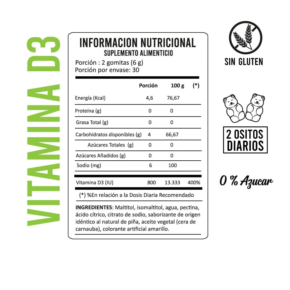 VITAMINA D3 800 UI 60 GOMITAS3