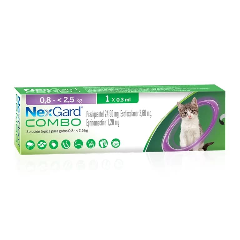 NEXGARD COMBO GATOS ANTIPARASITARIO PARA GATOS 0,8-2,5 KILOS 2