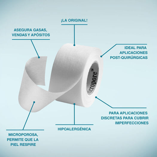 CINTA NEXCARE MICROPORE COLOR BLANCO 25MM X 9,1M2