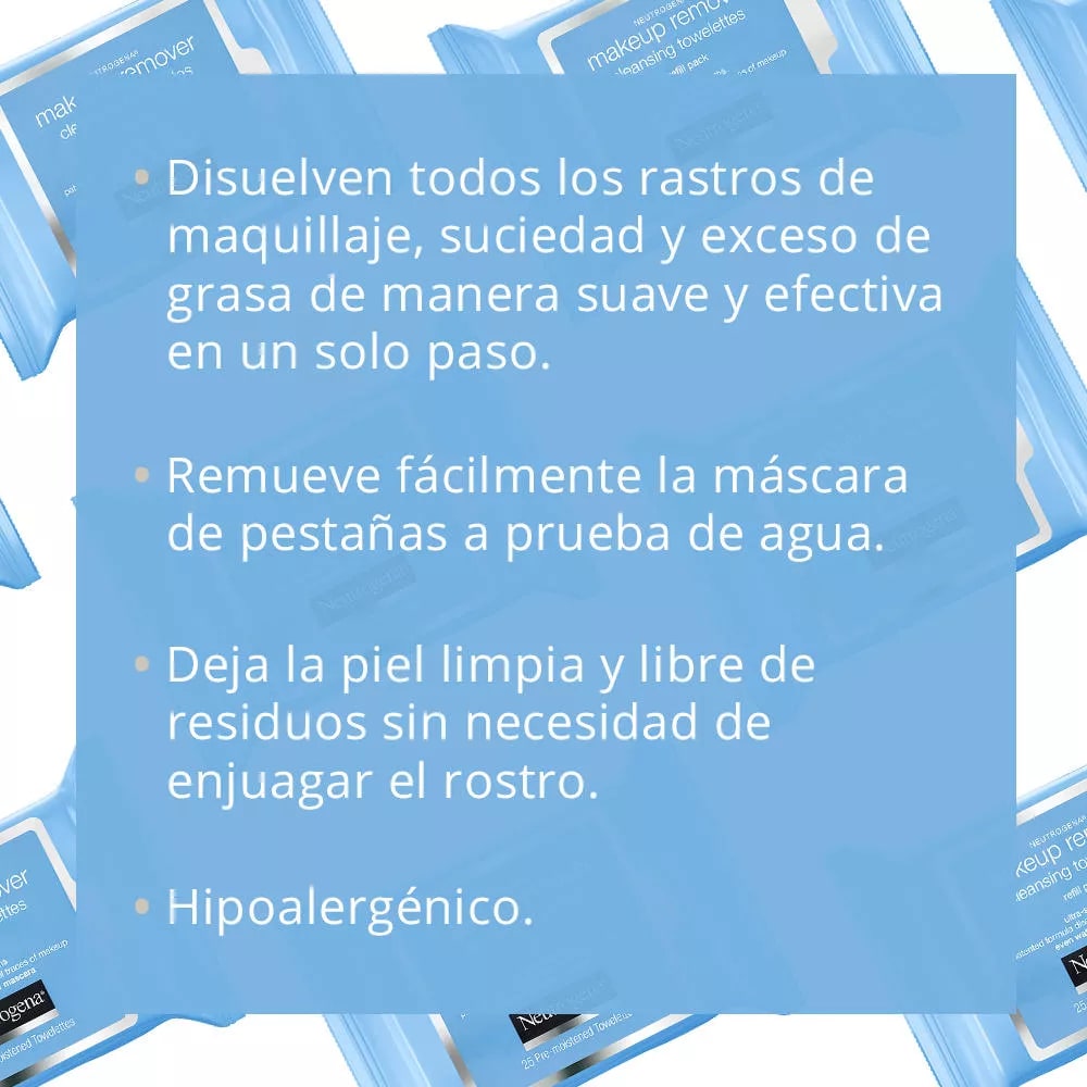 NEUTROGENA TOALLITAS DESMAQUILLANTES 25 UNIDADES2