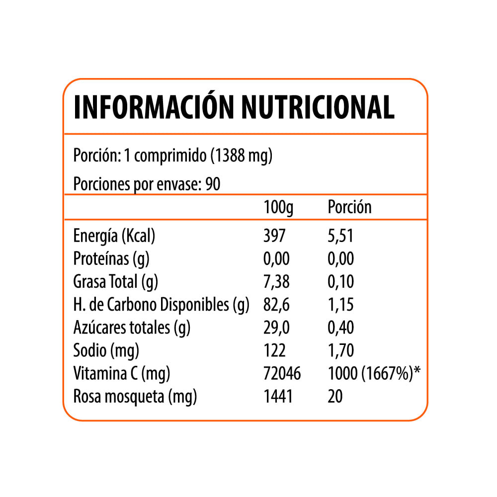 VITAMINA C + ROSA MOSQUETA VITAMIN UP 90 COMPRIMIDOS2
