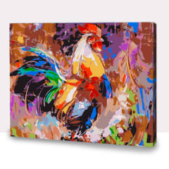 Kit Pintar por números Gallo colorido 40x50 cm