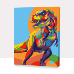 Kit Pintar por números Dinosaurio colorido 40x50 cm