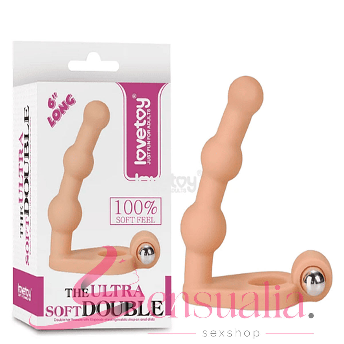 Anillo con Dildo Ultra Soft Double 6 – LOVETOY