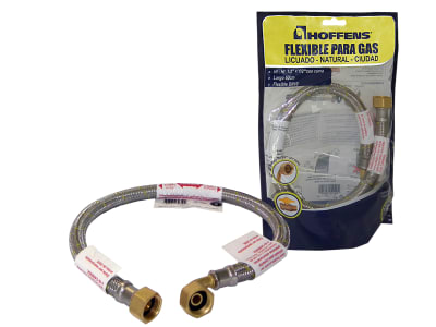 FLEXIBLE PARA GAS HI-HI 1/2'' x 1/2'' CON CURVA 60CM1