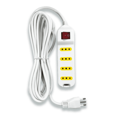 ALARGADOR C/INTERRUPTOR 4 POS 5 MTS BLANCO UYU1
