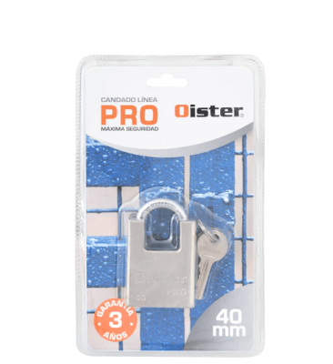 CANDADO OISTER PRO CON HOMBRO 40MM NIQUEL BT1