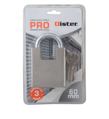 CANDADO OISTER PRO CON HOMBRO 60MM NIQUEL BT1