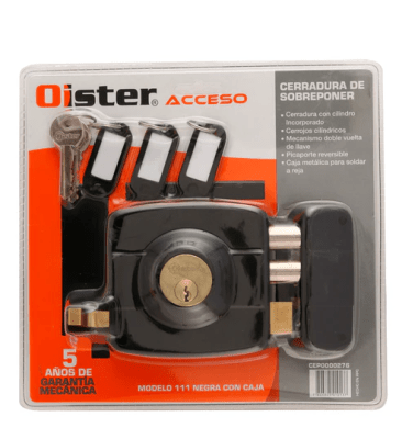 CERRADURA SOBREPONER OISTER 111 NE CON CAJA BT1