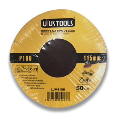 SET 50 UN DISCO LIJA CON VELCRO 4 1/2 180 UYU1