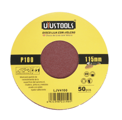 SET 50 UN DISCO LIJA CON VELCRO 4 1/2 100 UYU
