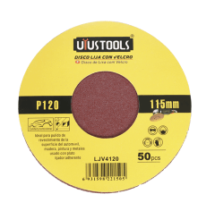 SET 50 UN DISCO LIJA CON VELCRO 4 1/2 120 UYU