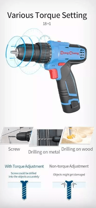 TALADRO INALAMBRICO 10MM 12V 2BAT 2AH3