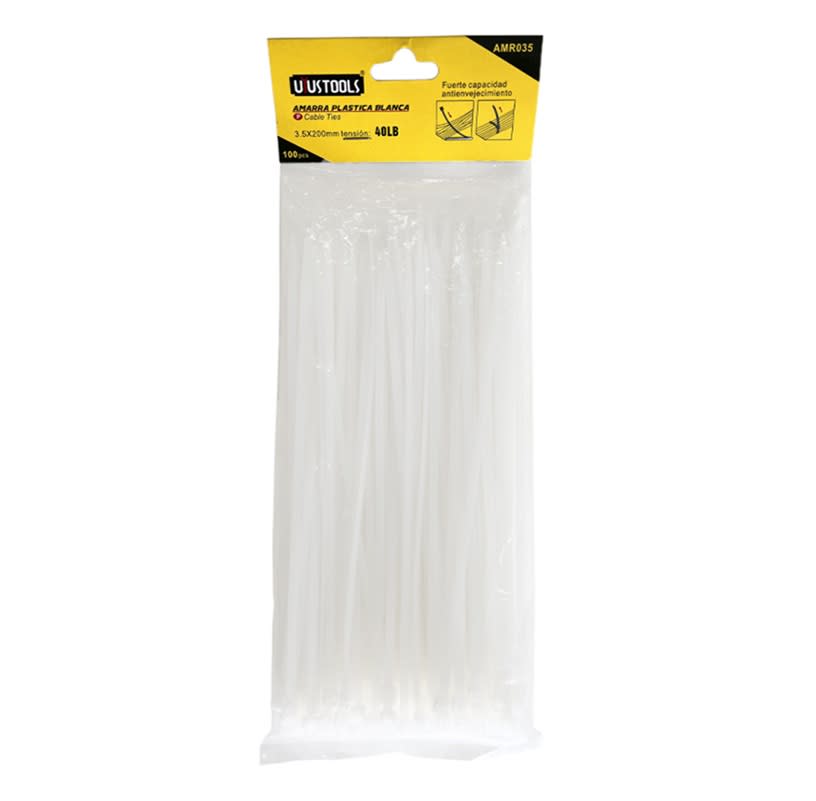 AMARRA PLASTICA BLANCA 3.5 X 200 mm 1
