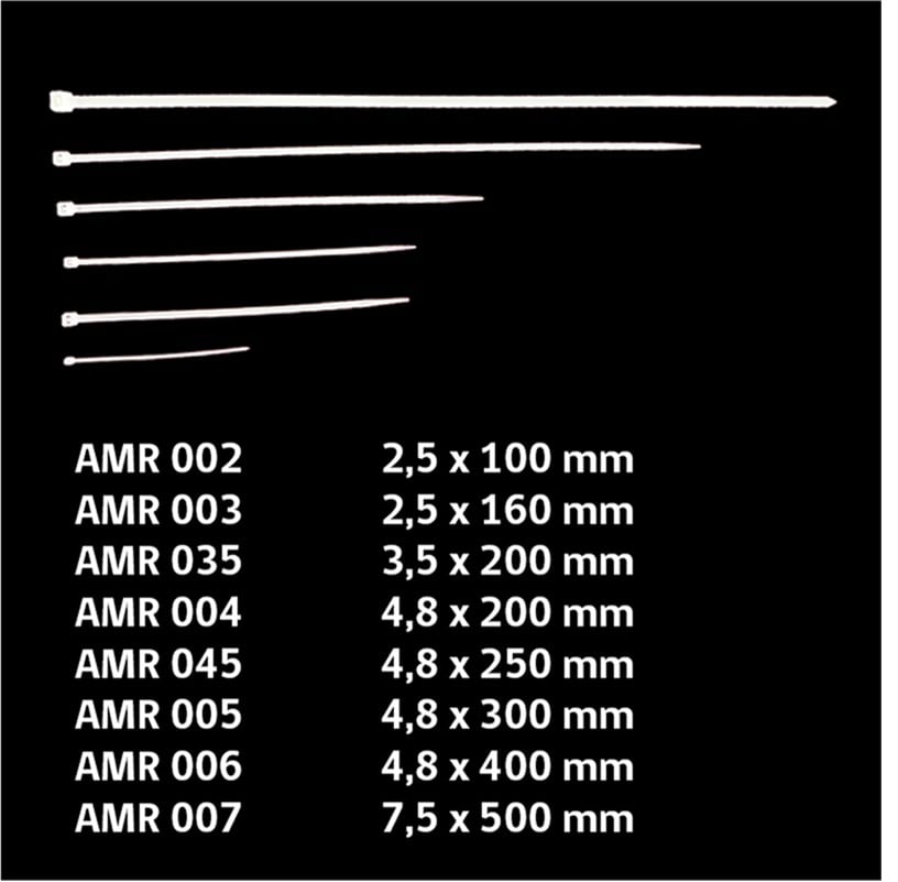 AMARRA PLASTICA 7.5X400MM BLANCA 100UN/SET UYU4